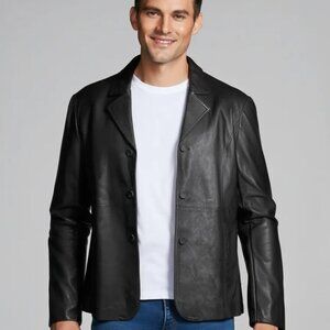 Vintage Moda Italy Bellagio Genuine Leather Jacket | Size XL | Classic Black